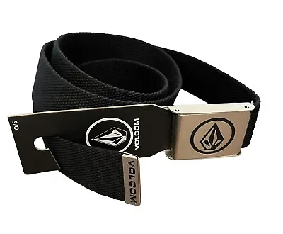 Volcom Circle Web Belt Black With Silver Buckle One Size NEW • $16.95