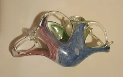 Vtg. Murano-Colorful Hand Blown Art Glass Napkin Holder • $14.99