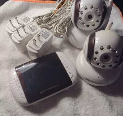 Motorola MBP36 Wireless Video Baby Monitor W/ 3.5-Inch Color LCD - 2 Cameras • $54