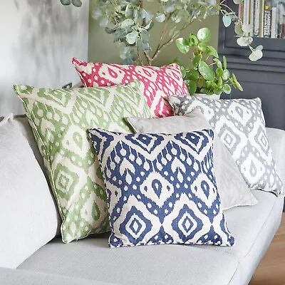 Ikat Inspired  Square Scatter Cushion Home Garden Sofa Seating Furniture Decor • £32.95