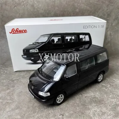 Schuco 1/18 VOLKSWAGEN T4 Camper Bus Metal Diecast Model Car Van Gift Blue/Black • $200.60