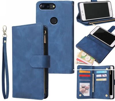 $13.90 • Buy Oneplus 5T Suede Wallet Case Multifunction 6 Cards & Zipper