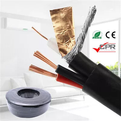 £5.44 • Buy 1m-100m CCTV Shotgun Cable Copper RG59 Coax + 2 Core Power Shielded Cable Black
