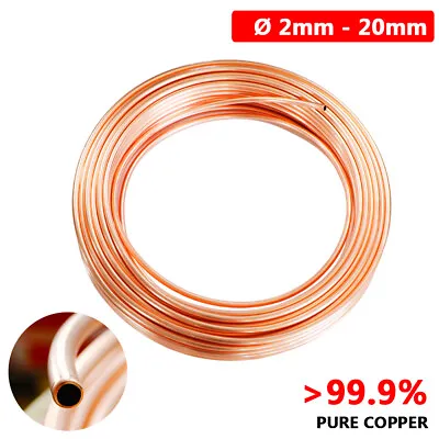 £2.10 • Buy Ø 2mm To 20mm Pure Copper Pipe Tube Coils Microbore Plumbing Air Water Gas Fuel