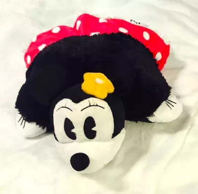  Retro MINNIE MOUSE  -  Pillow Pets  - Large Plush & Foldable Auth. Disney NWOT • $19