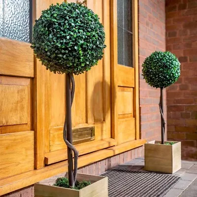 Artificial Topiary Ball Tree Weather Resistant Faux Garden Plant Decoration 86cm • £39.95