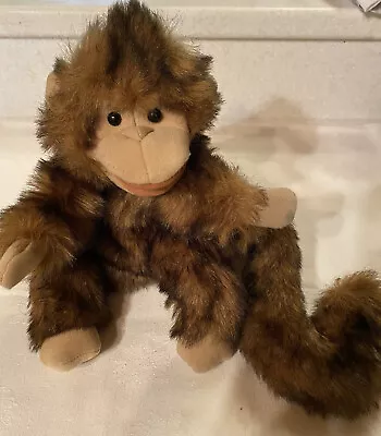 Folkmanis Monkey Full Hand Puppet Long Tail Soft Plush Stuffed Animal Brown • $12.50