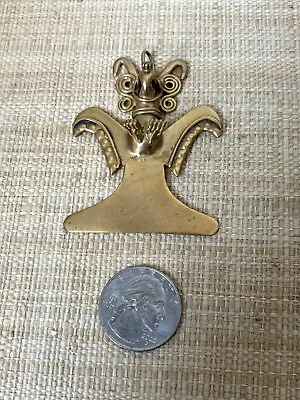 Vintage Aztec/Mayan God Gold Pendant • $11.99