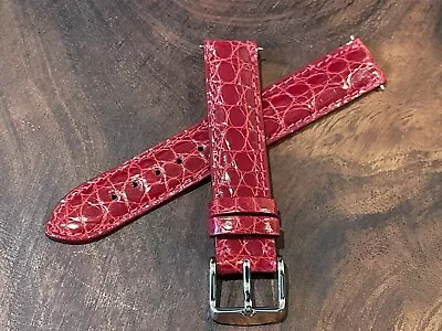 Hadley Roma 16mm Genuine Alligator Red Quick Release Watch Band Made In USA • $85