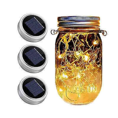 Dracarys 3 Pack Mason Jar Solar Lights Lids Solar Fairy LED Lights (NO Jars) .. • $18.79