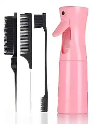 Fine Mist Hairspray Bottle Kit Salon Haircut Spray Water Bottle Hair + 3 Combs • £4.49