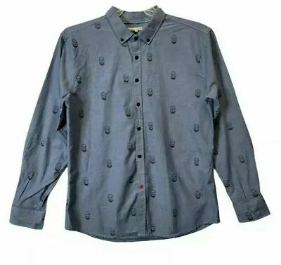 Marc Ecko Men Long Sleeve Career Formal Dress Shirt Size Large Blue • $14.85