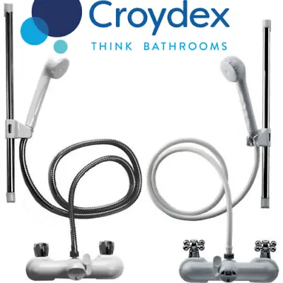 £29.95 • Buy Croydex Bath Shower Mixer Set, White, 1.5m Hose Length, Shower Kit With Rail