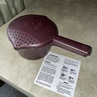 Vintage PAMPERED CHEF 4 Cup 1 Qt. Micro Cooker Steamer Plum Maroon Color • $14.95