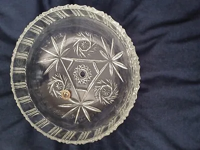 Vintage Walther Glass Bowl Deep Cut Lead Crystal Round Glass Dish 20cm  • £4.24