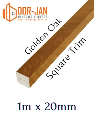 1m X 20mm Square Trim In Golden Oak  UPVC Finishing Trim Cheapest In Packs Block • £9.99