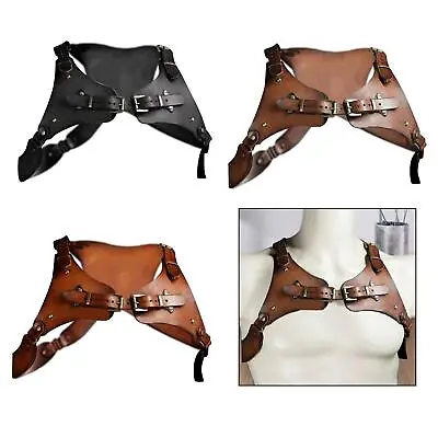 Steampunk Body Chest Harness PU Leather Vintage Shoulder Chest Armor For Larp • £19.80