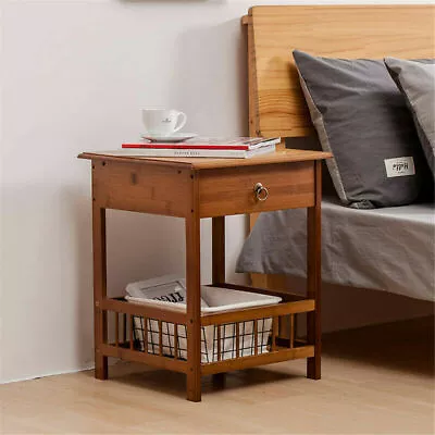 2 Tier Classic Bedside Table Drawer Side Table Living Room Coffee Tea End Table  • $55.90