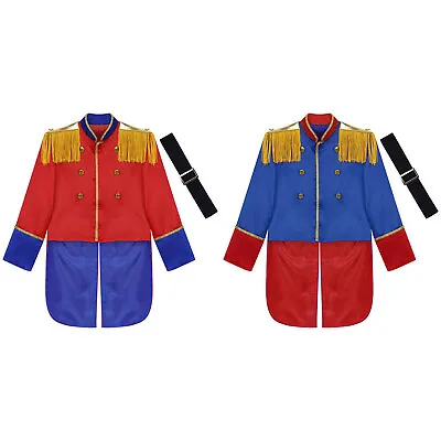 £8.27 • Buy Kids Royal Guard Soldier Costume Drum Majorette Tassel Jacket Tailcoat With Belt