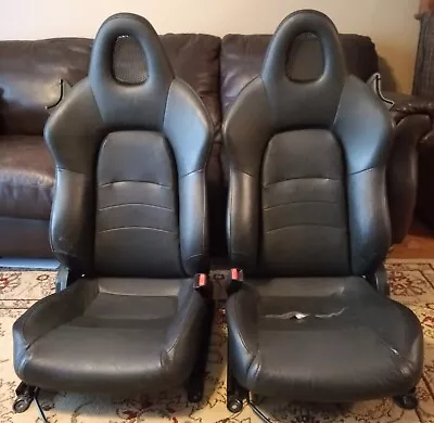 Honda S2000 OEM Black Seats Set Left Right Driver Passenger - Lower Cushion Wear • $400