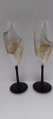  2 Handblown Randy Strong Art Glass  Champagne Glasses • $50