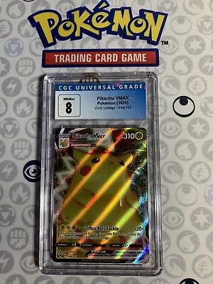 $4 • Buy Pikachu VMAX 044/185 Ultra Rare - CGC NM/Mint 8 - Vivid Voltage - Pokémon TCG