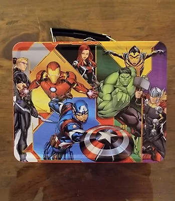 Marvel Avengers Tin Lunch Trinket Carry All Box 8 X 6 X 3 • $7.99