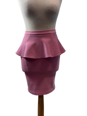 £8.99 • Buy Topshop Pink Peplum Mini Skirt Women Size 4 (EY20)