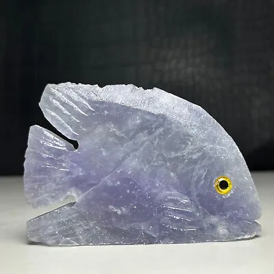 100g Natural Crystal Mineral Specimen. Fluorite. Hand-carved Fish.Gift.ZZ • $19.99