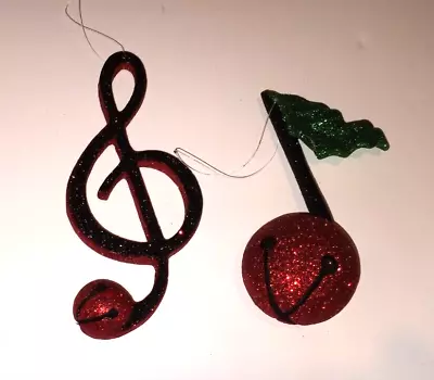 2 Music Notes Christmas Ornaments  • $5