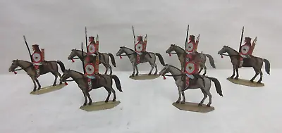 Lot Of 7 Hand Painted German Tin Flats Crusaders Toy Soldiers On Horseback • $23.95