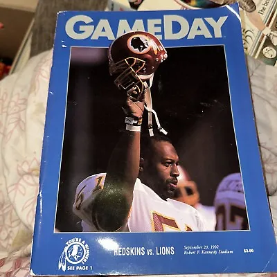 September 20 1992 Redskins Vs Lions GAMEDAY  NFL Magazine • $7