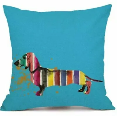 £9.99 • Buy Cute Linen Dachshund Cushion Cover Large Sausage Dog Lover