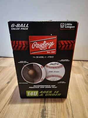 $24.50 • Buy Rawlings RLLB1 Little League Competition Grade Youth Baseballs 6 Count 14U