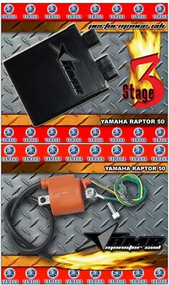 AMR RACING CDI Performance Rev Box And Coil For Yamaha Raptor 50 04-08 Stage 3 • $189.95