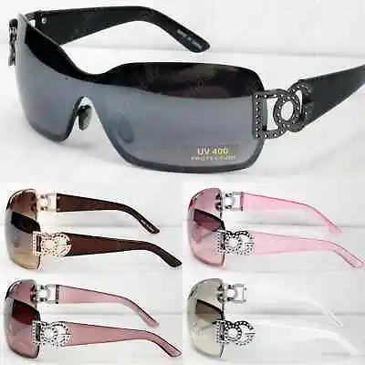 Mens Womens Shield Wrap Around Sunglasses Retro Vintage Shades Fashion Designer • $8.99