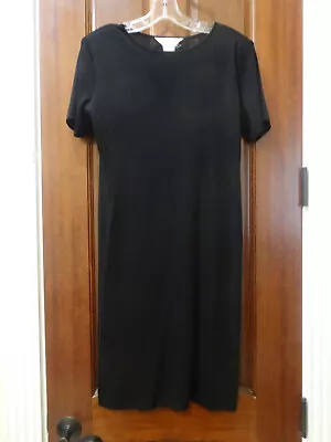 Exclusively MISOOK Size S Black Acrylic Knit Round Neck Short Sleeve Dress • $9.75