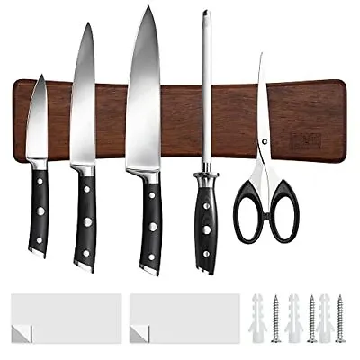 HOSHANHO Knife Magnetic Strip Acacia Wood Powerful Magnetic Knife Strips Magn... • $34.23