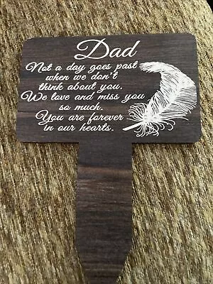 Memorial Grave Marker Stake Plaque Spike Outside Garden Ornament Dad Remembrance • £4.99