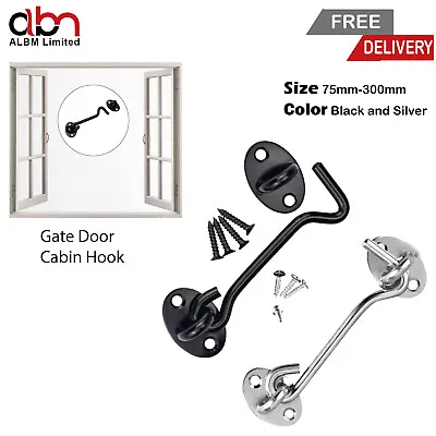 Cabin Hook And Eye Latch Lock Shed Gate Door Catch Silent Holder Stainless Steel • £94.69