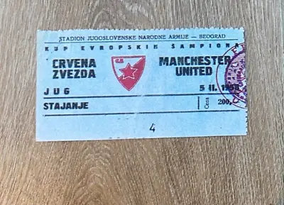 £2.99 • Buy Red Star Belgrade V Manchester United - Ec Q/f -  Replica Match Ticket - 5/11/58