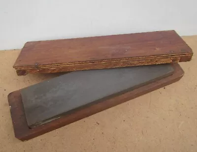 Vintage Oil Stone Tool Sharpening Block In A Wooden Case • $7.45