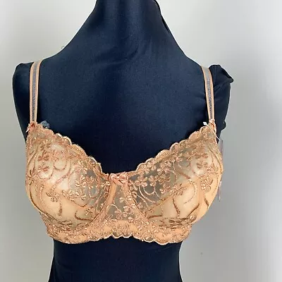 New W Tags Panache Venus Super Bra 32D Nude Lace Underwire Excellent Condition • £31.17