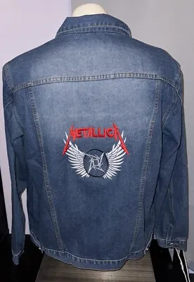 Metallica Embroidered Jean Denim Jacket  Men’s Sz XL • $90