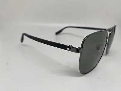 NEW Mont Blanc MB0184SK 002 Ruthenium Grey Sunglasses 61-15-145mm • $159.60