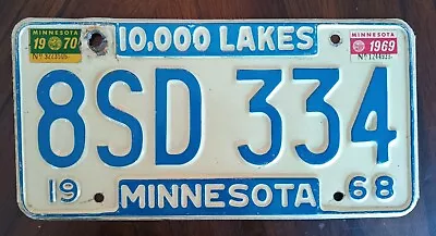 Vintage 1968 Minnesota License Plate 8SD 334 • $9.99