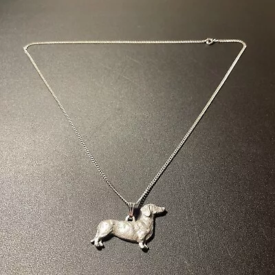 Dachshund Pewter Pendant Necklace 2005 GG Harris • $7.99