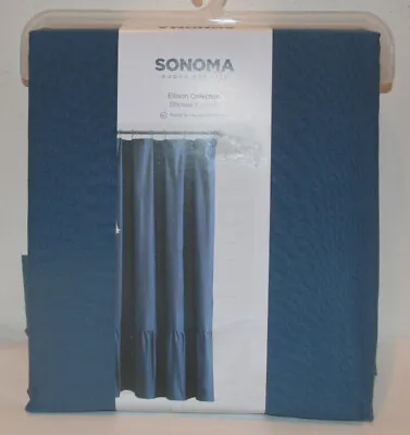 $20 • Buy  Sonoma Navy Ellison Ruffle Fabric Shower Curtain 70 X 72 
