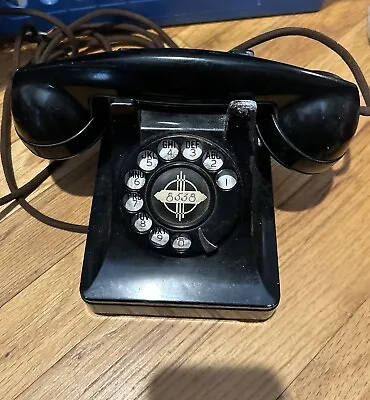 Vintage 1948  Western Electric Model 302 Black Bakelite Rotary Telephone • $60