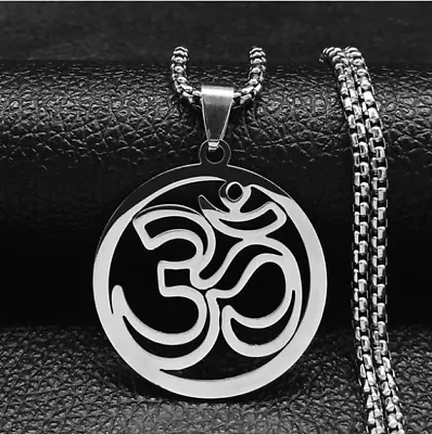 $10.99 • Buy OM Symbol S925 Silver 14k Gold Plated Necklace Pendant Sacred Geometry